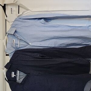 Express Men's Shirt Collection - Black, Blue, and White. 3 Sold Together